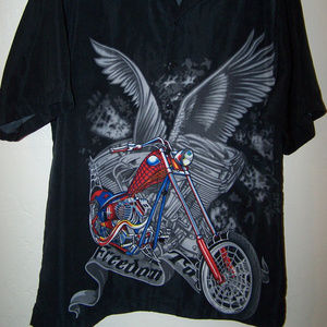 MALIBU DREAMS MOTORCYCLE SPIDERMAN SHIRT S2949